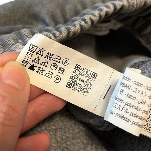 Zara Mineral Wash Wide Leg Sweatpants Medium Gray Boho Drawstring Grunge Cozy - Picture 7 of 8